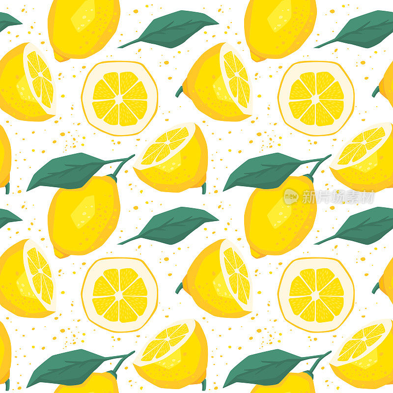 柠檬和柠檬水无缝，无尽的模式向量eps 10插图